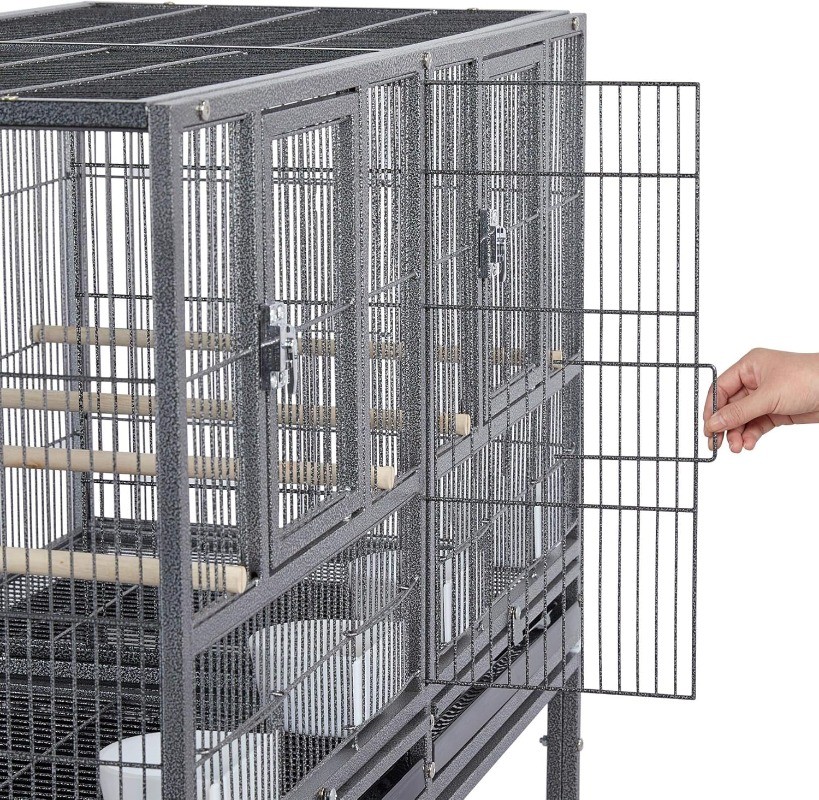 41.5" Stackable Divided Breeder Parakeet Bird Cage for Canaries Cockatiels