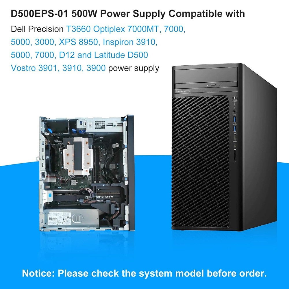 500W Power Supply For Dell Vostro Inspiron 3910 3030 D500EPS-01 DPS-500AB-58A