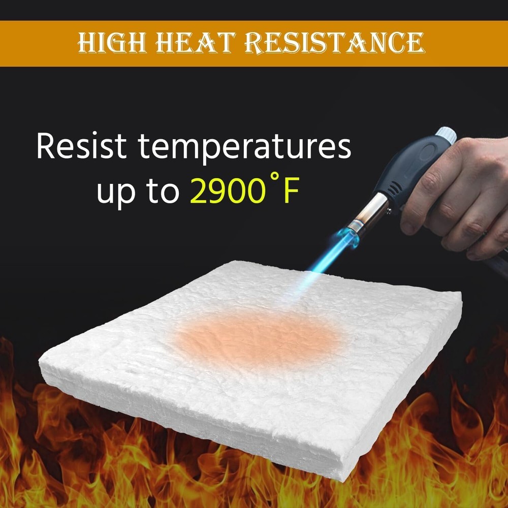 Ceramic Wool Wick Sponge - 12"x8"x1" - 5 Pcs Ceramic Wool for Tabletop Firepits