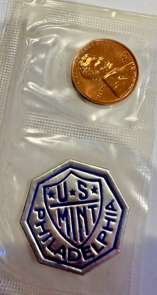 1963 LINCOLN Proof Cent w/Mint Token ~ Sealed Mint Cello ~From Original Mint Set