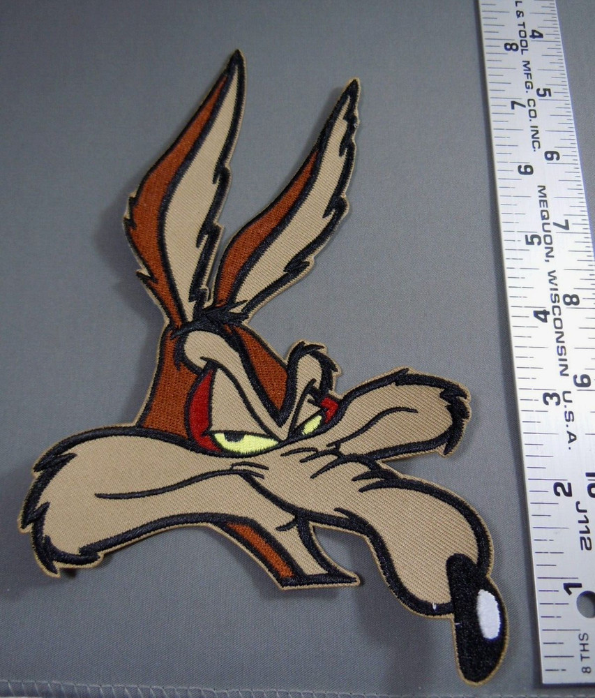 Large WILE E. COYOTE Embroidered Iron-On Patch - 8"