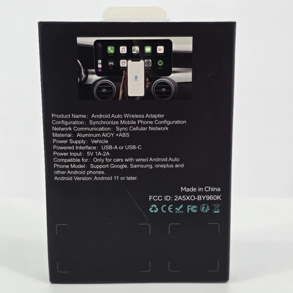 Android Auto Wireless Adapter Instant Connection, Converts Wired to Wireless