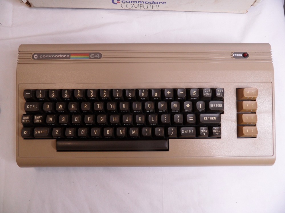 Commodore C64 Computer in Box Heat Sinks Power Supply Video cable- TESTED
