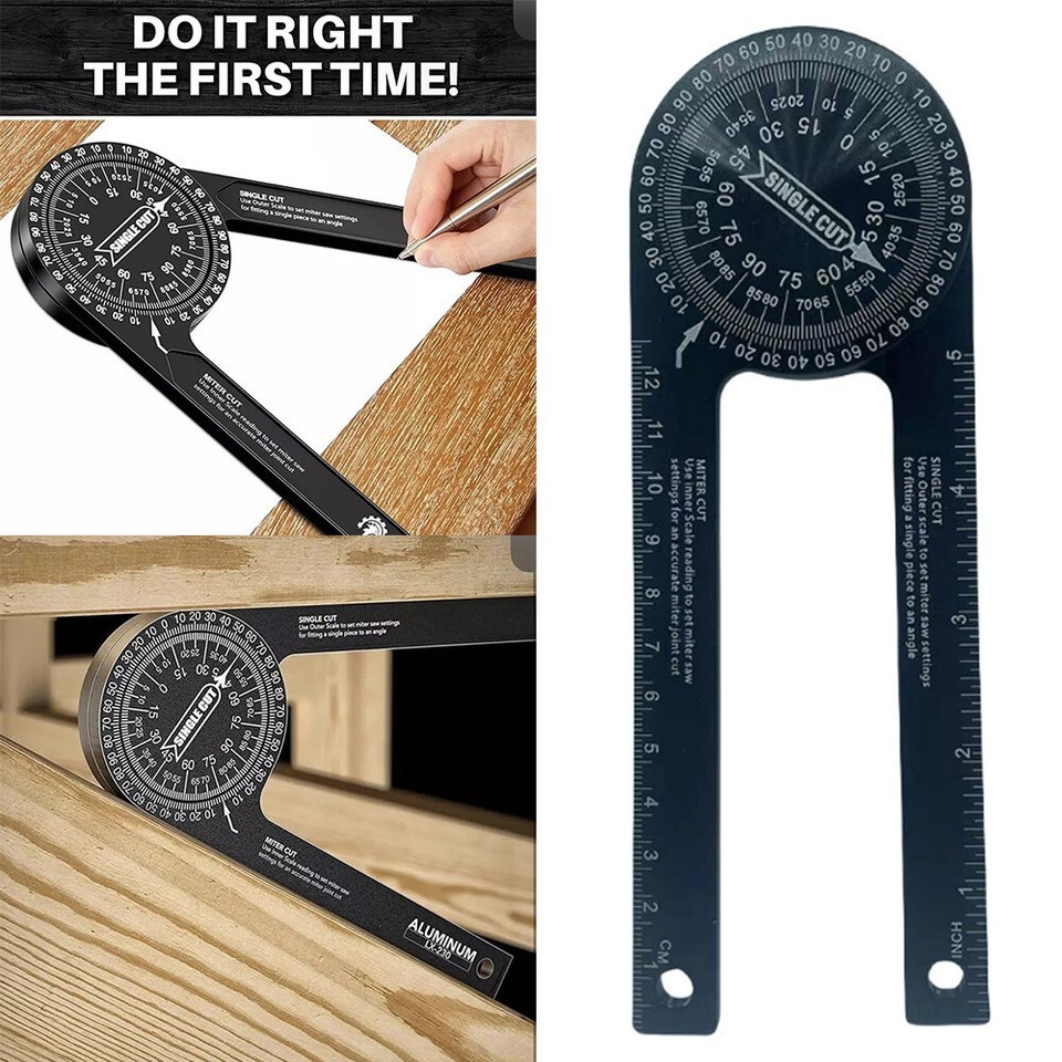 7-Inch Rust Proof Angle Finder Precision Laser Aluminum Miter Saw Protractor