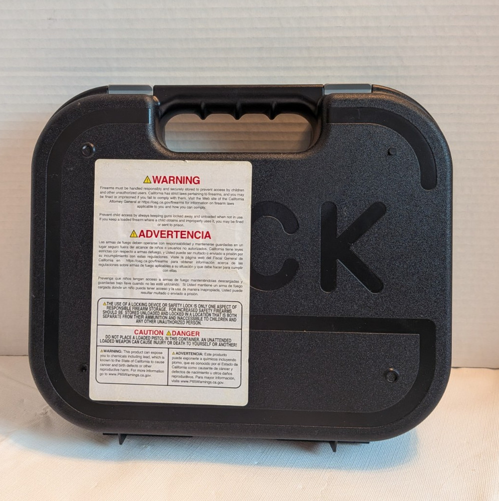 Glock Box Factory OEM Gun Case With Lock Cable Brush Manual & Inserts