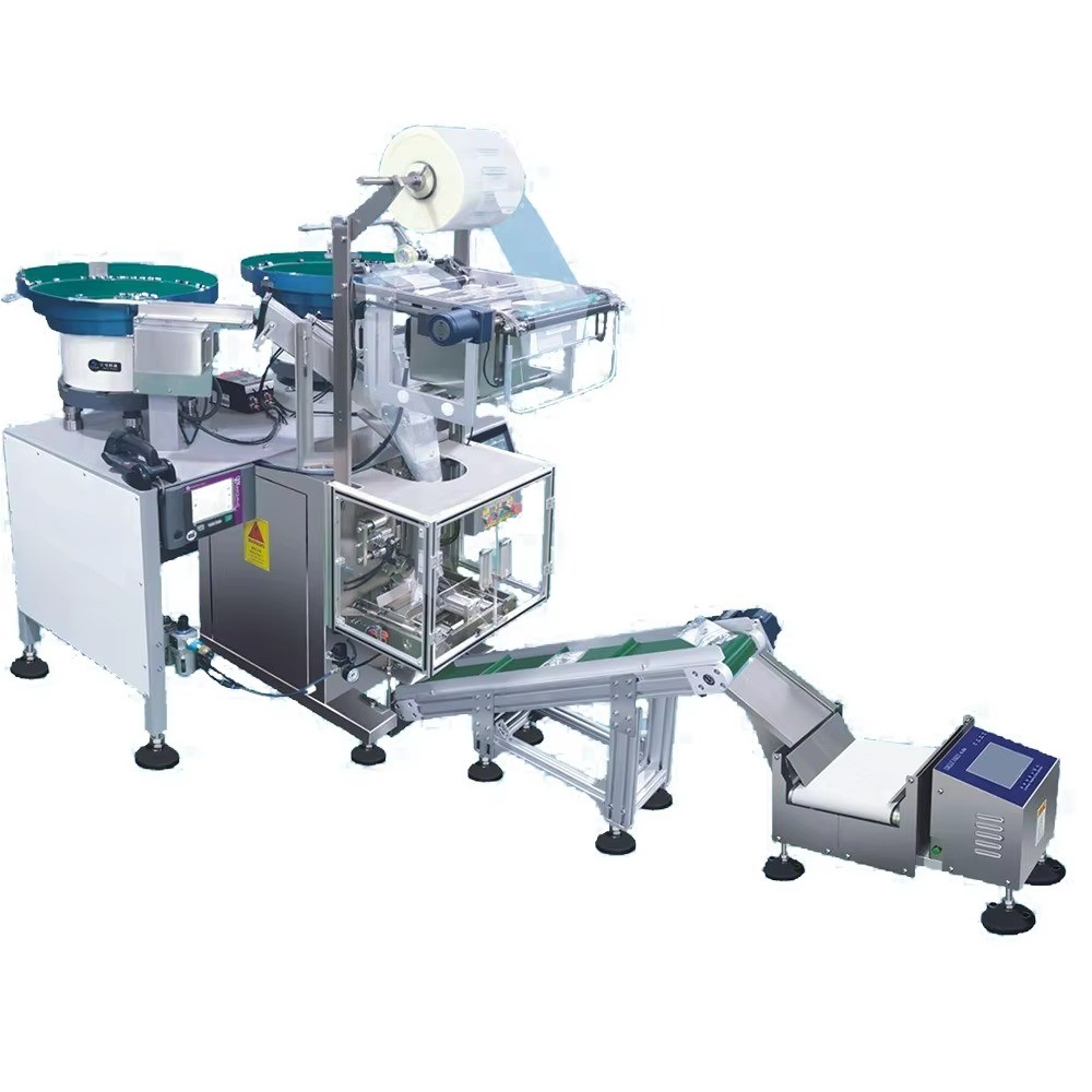 2 Feeders Vertical Packaging Machine Micro-Gram Screw Nut Packer for Small Parts