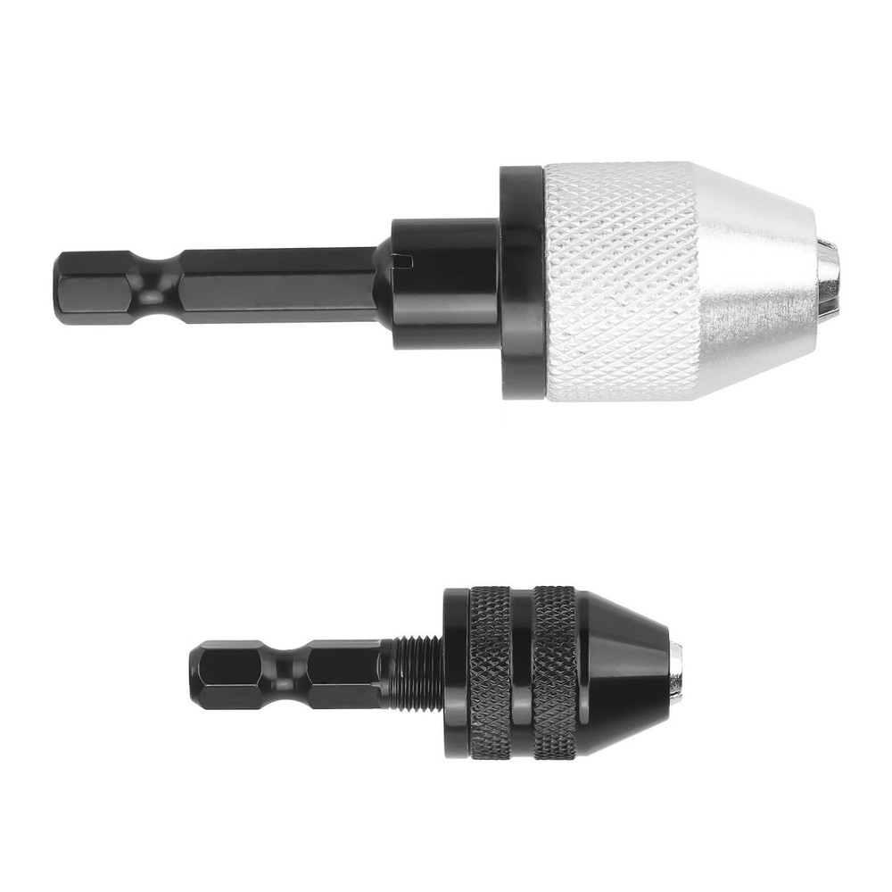 2x Keyless Chuck Adapter 1/4" Hex Shank For Power Tool Replacement Accessories