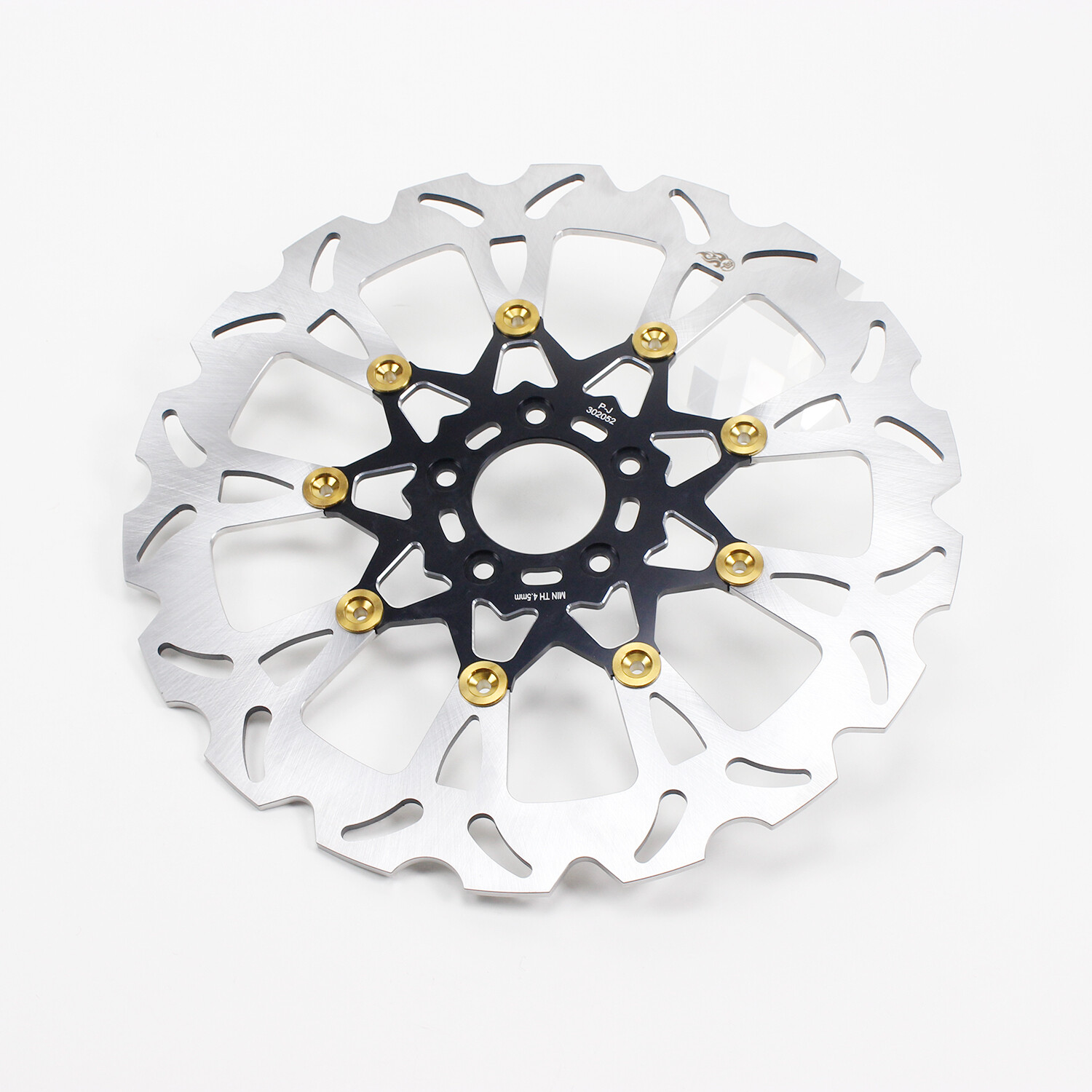 14" Big Black & Gold Front Brake Rotor for Harley 00-14 Dyna Softail 04-13 XL