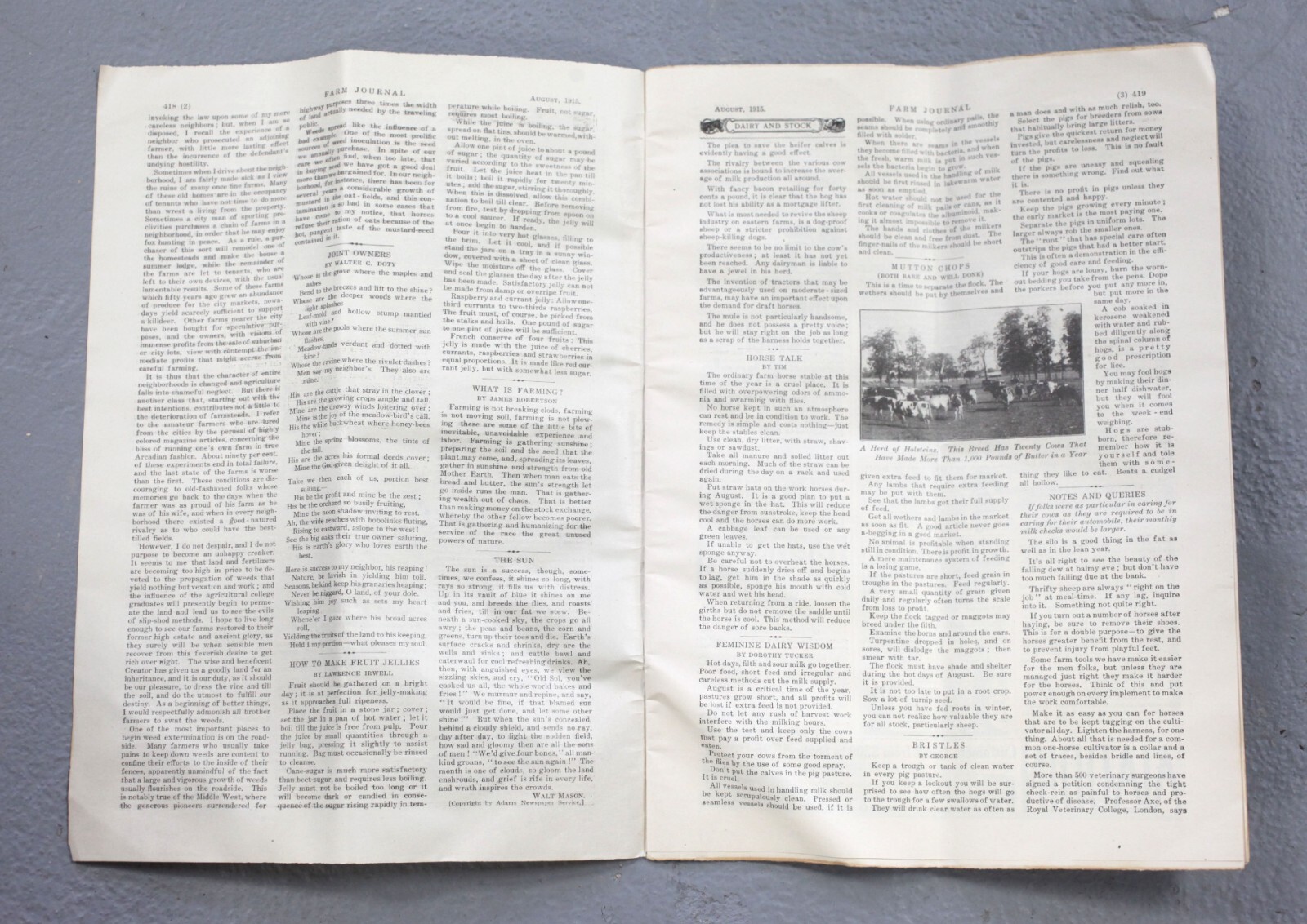 Vintage The Farm Journal August 1915 Philadelphia