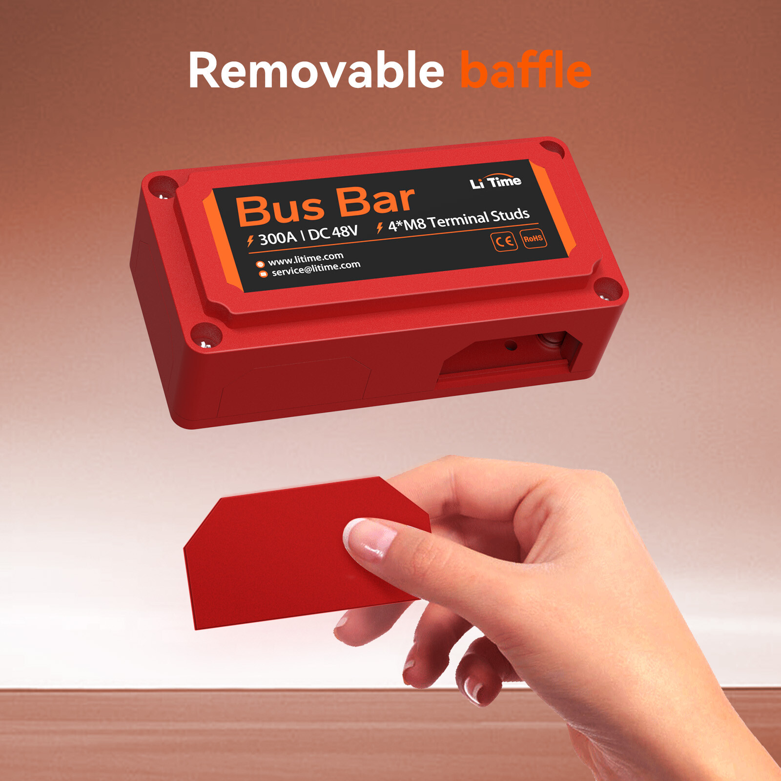 LiTime 300A Bus Bar for LiFePO4 Automotive Marine Solar Electrical System