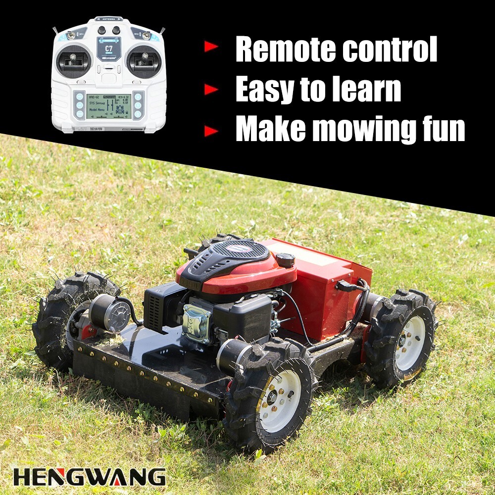 200m Household Gasoline Remote Control Lawn Mower With Large Mowing Area