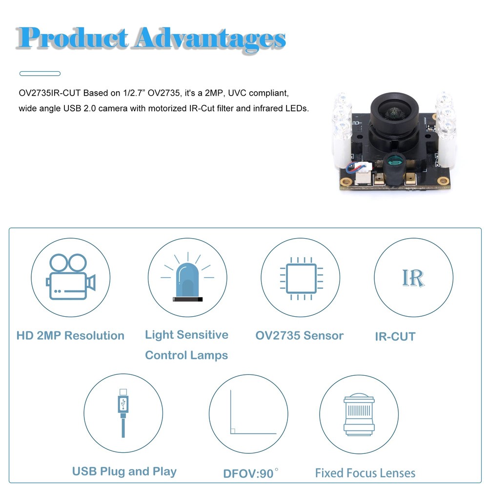 Night Vision 2mp IR-Cut Camera Module 1080p Full Hd USB Camera for Computer A...