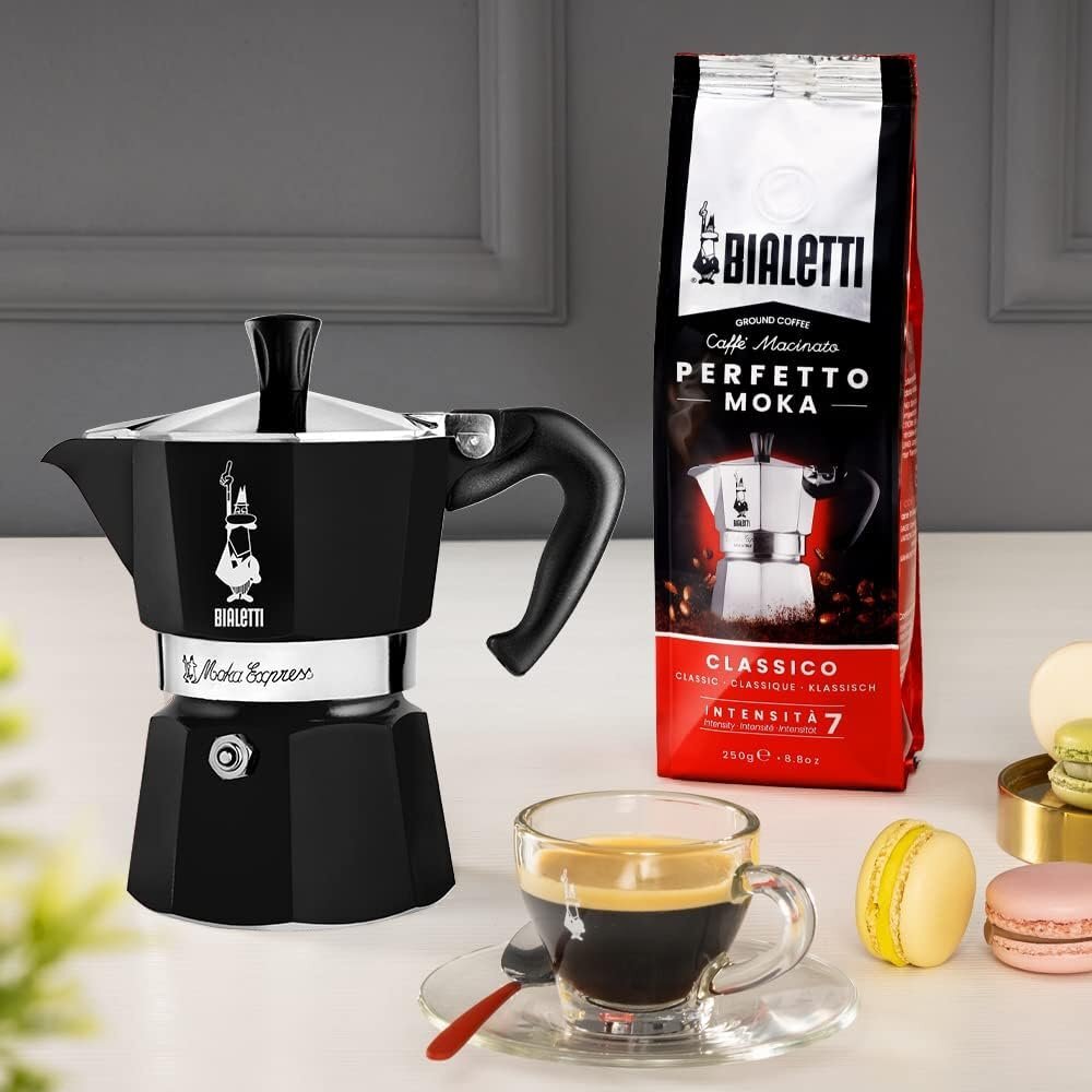 Bialetti Moka Express For Espresso Maker Black 6-Cups