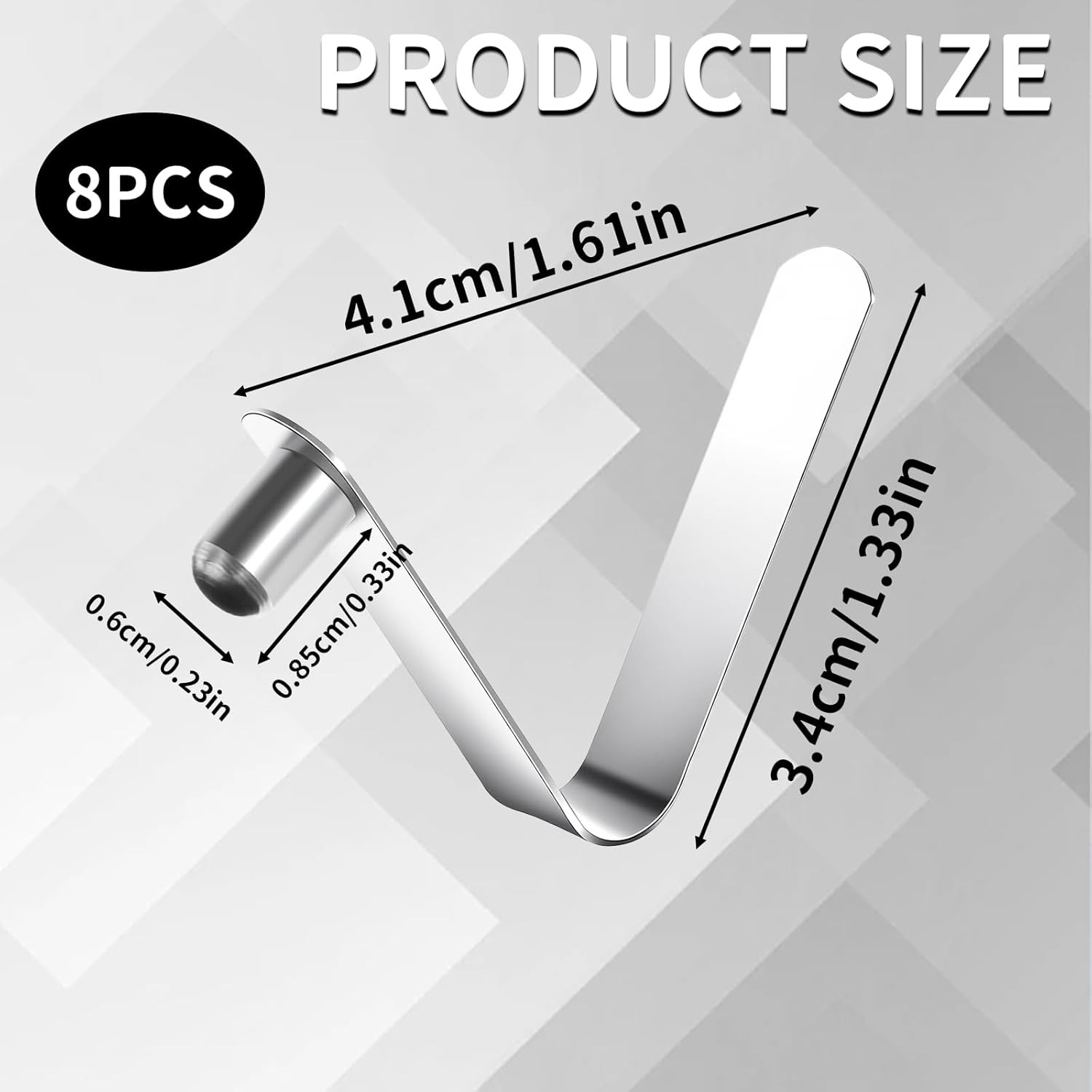 8 Pieces Paddle Spring Snap Clips - Tent Pole Spring Clips, Stainless Steel Push