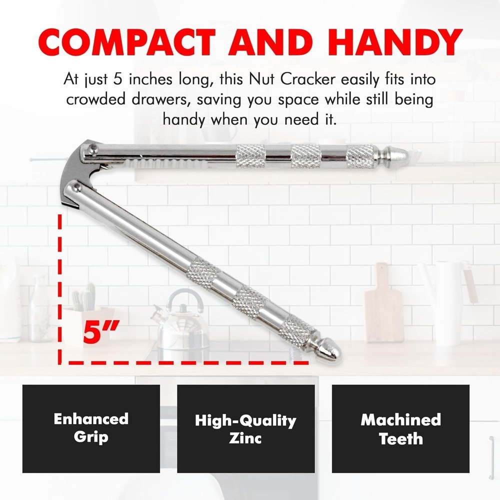 Classic All-Metal Nut Cracker - Durable Zinc Construction for Culinary Joy