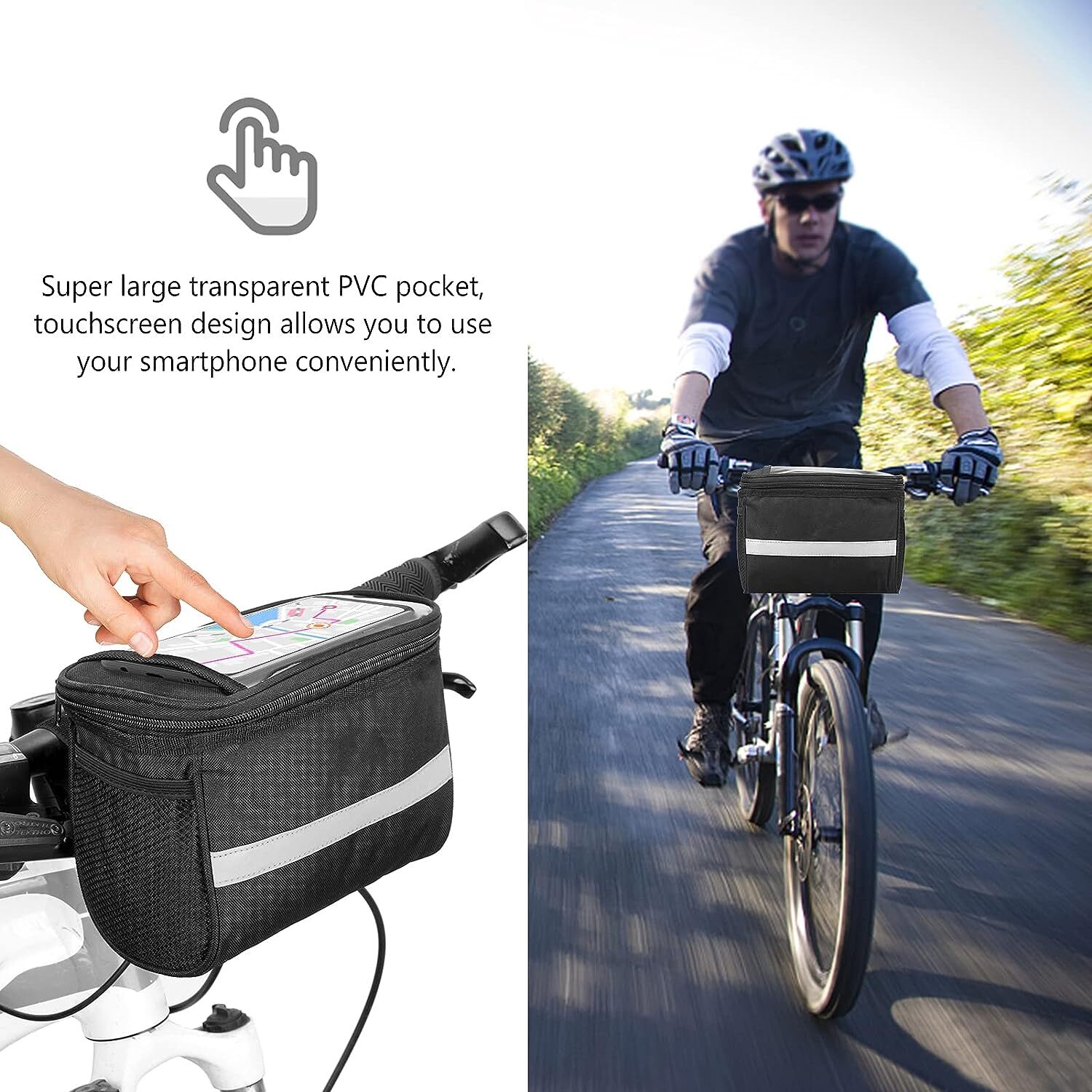 Collapsible Bike Basket Multi-Purpose Detachable Bike Handlebar Bag Front Basket