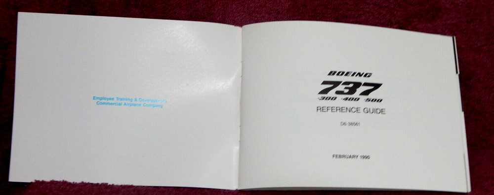 1990 Boeing Reference Guide 737 -300/-400/-500 DC-38561