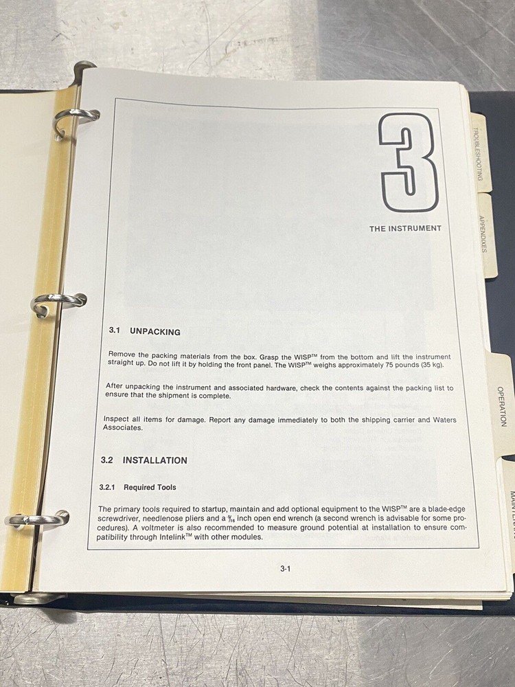 Waters Intelligent Sample Processor WISP 710B- Users Guide / Instructions Manual