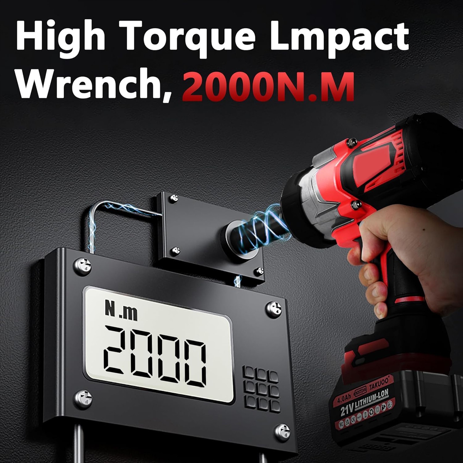Cordless Impact Wrench 3/4 inch1500FT-LBS For Milwaukee 18V Battery (No Battery)