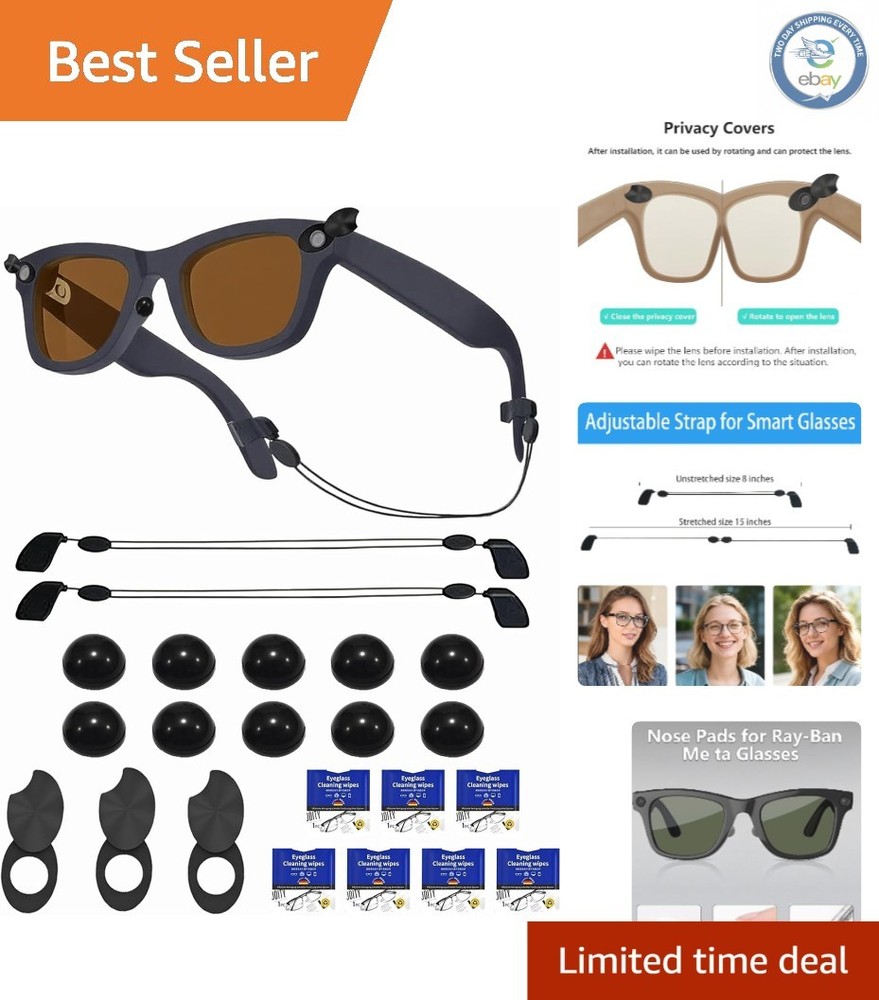 Smart Glasses Accessory Bundle: Privacy, Comfort, and Cleaning Solutions