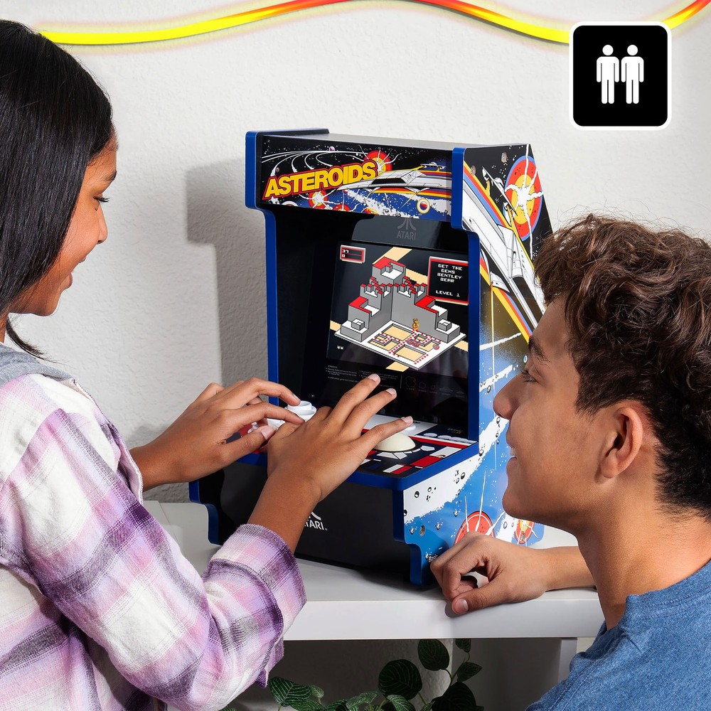 Arcade Classics Atari Asteroids Counter Series Arcade Game with 8 Inch Screen