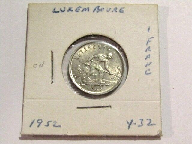 Luxembourg 1952 1 Franc Coin