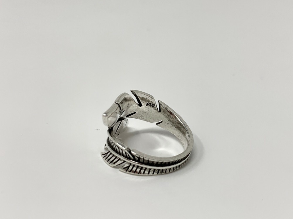 925 Sterling Silver Ring, Feather Wrap Around Ring, Adjustable Thumb Ring, Boho,