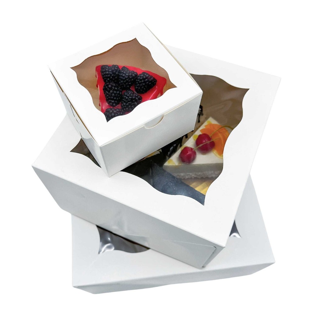 4"x4"x2.5" Mini Cake Box with Window (25pcs Pack)
