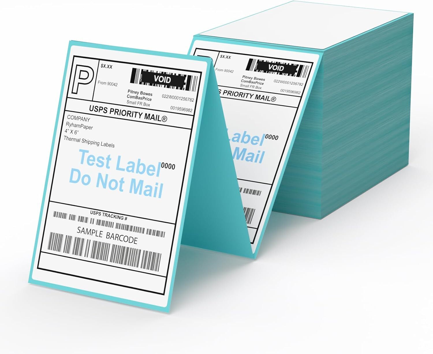 1000 4" x 6" Fanfold Direct Thermal Shipping Labels for Zebra & Rollo Printers