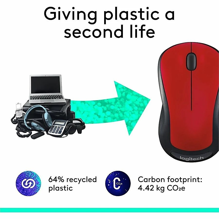 Logitech M310 Wireless Ambidextrous Optical Mouse Red