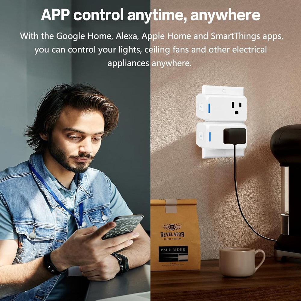 Jinvoo Matter Smart Plug, Smart Socket, Alexa Plug, 100% Privacy Protection, Com