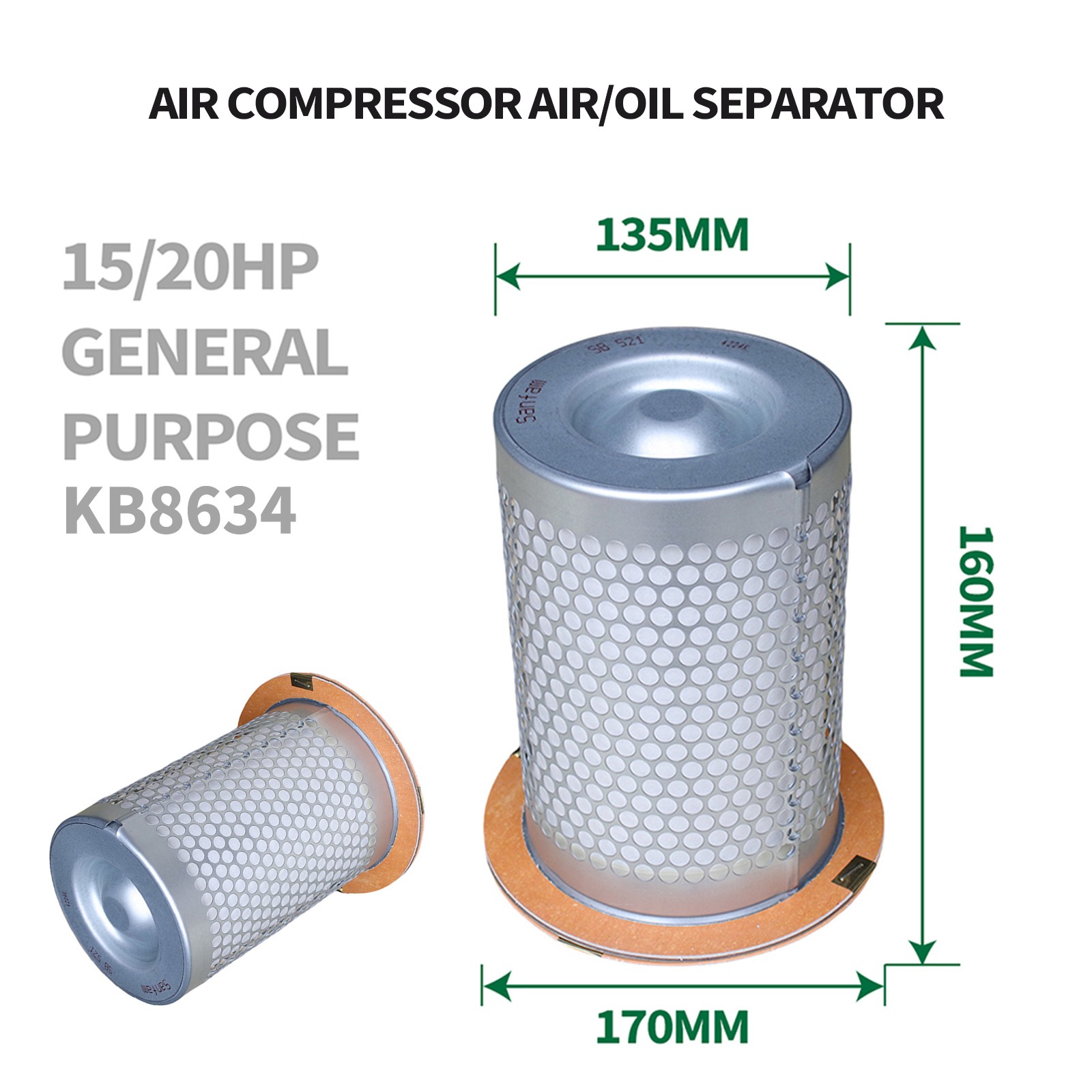 15-20HP Compressor maintenance parts oil/Air gas separator+Air Filter+oil Filter