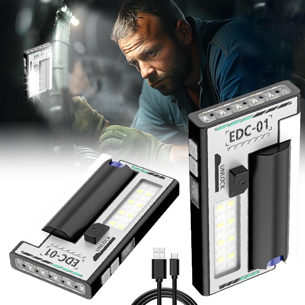 Mini Flashlight Rechargeable LED Small Flashlight Pocket Light EDC Work Light