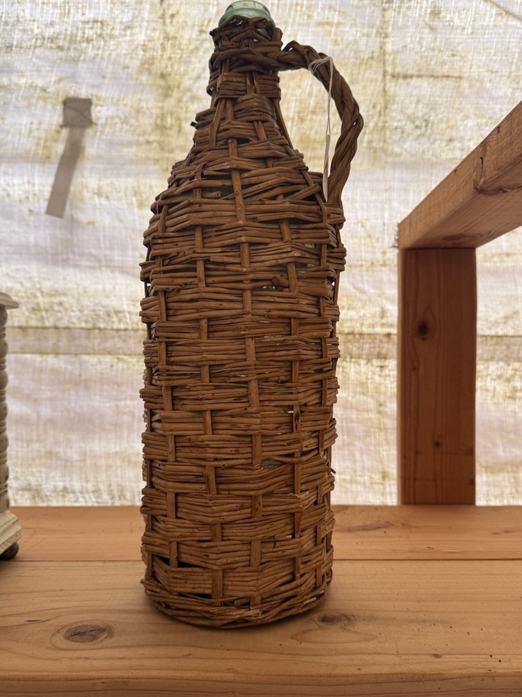 Vintage Wicker Wrapped Jug