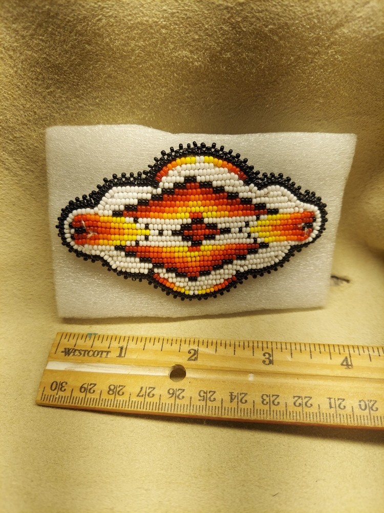 Beaded Hair Barrette Diamond  White