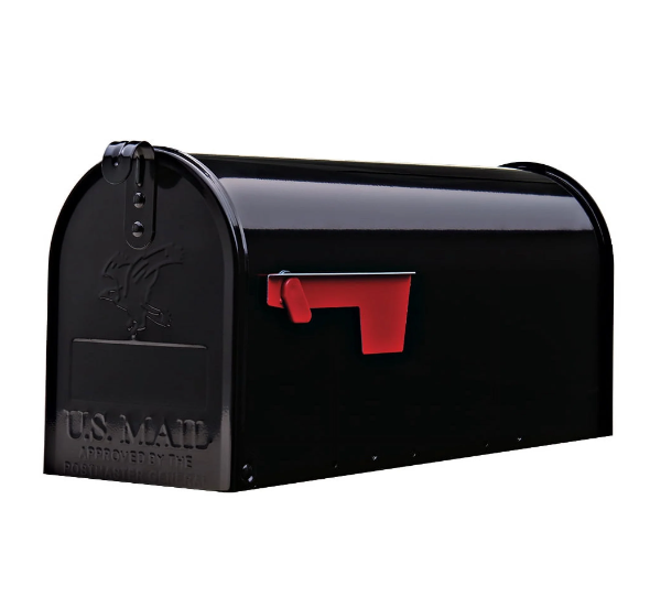 New- Gibraltar Mailboxes Classic Medium, Steel, Post Mount Mailbox, BlackOpens