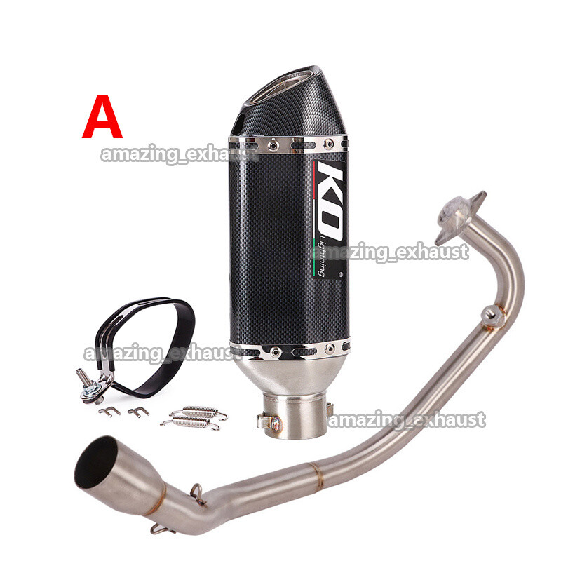 For CF-Moto ST125 Complete System Exhaust Header Link Pipe Slip On Muffler Tips