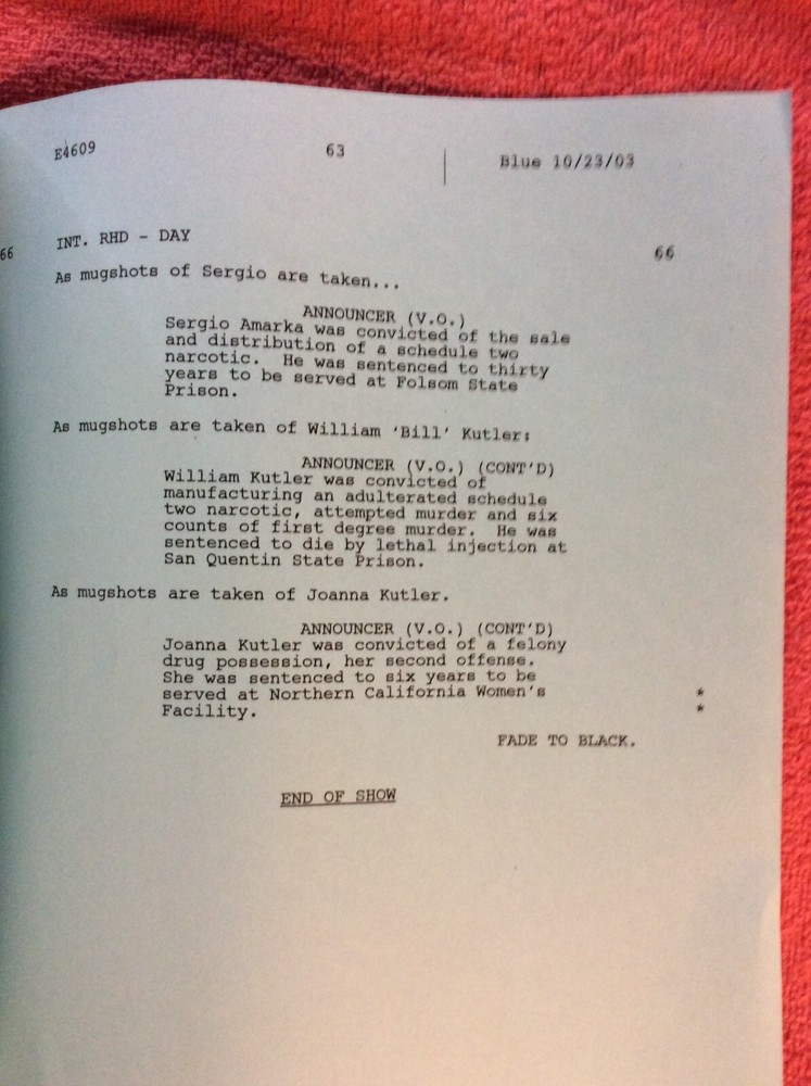 ORIGINAL SCRIPT L.A. DRAGNET RIDDANCE ED O'NEILL EVA LONGORIA ETHAN EMBRY