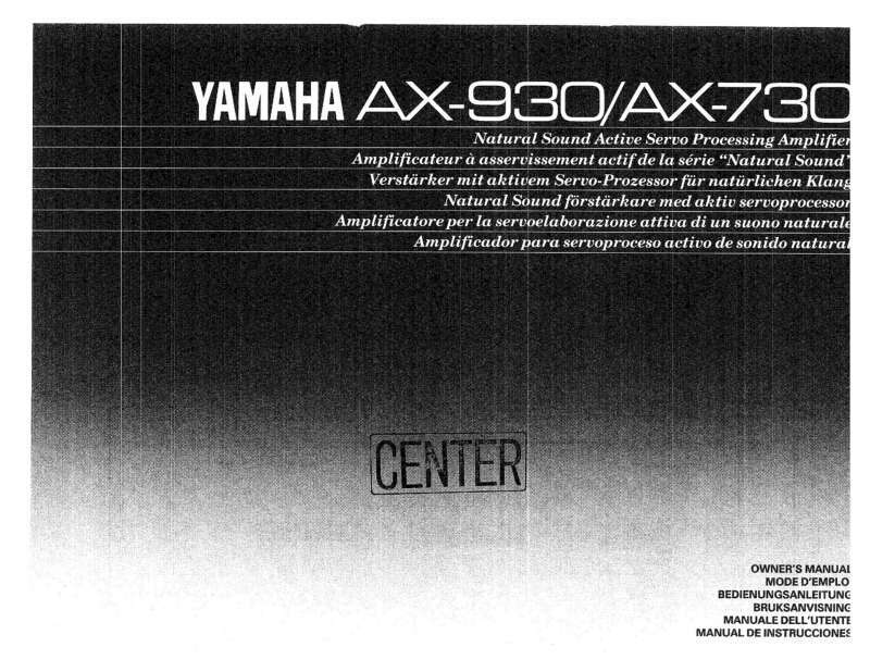 Yamaha AX-930 Amplifier Owners Manual
