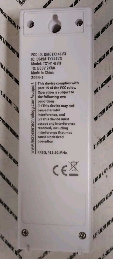 🥥 La Crossr Tech. White Wireless Temperature🆕️NO BOX‼️AS SHOWN👇