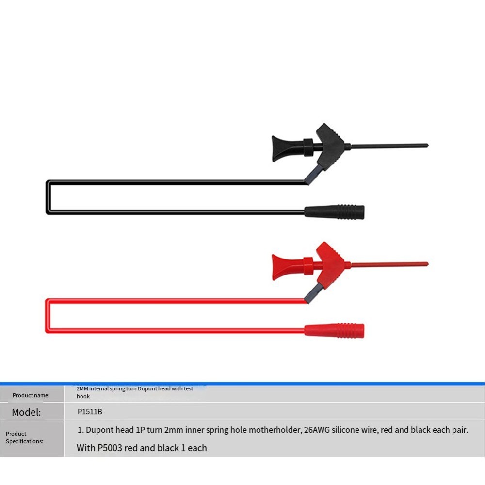 Compact Multimeter Test Hooks with 10 Inch Leads for IC Testing and Repairs