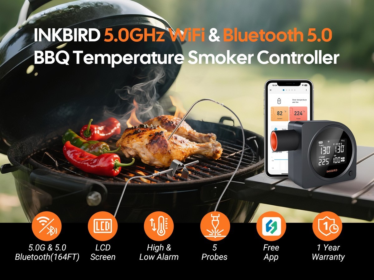 INKBIRD Automatic Smoker Fan Controller WiFi BBQ Meat Thermometer Cooking Tools