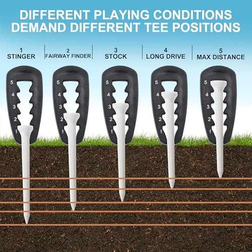 2 Pcs Adjustable Golf Tee Height Tool, Height Adjuster for Outdoor Golf
