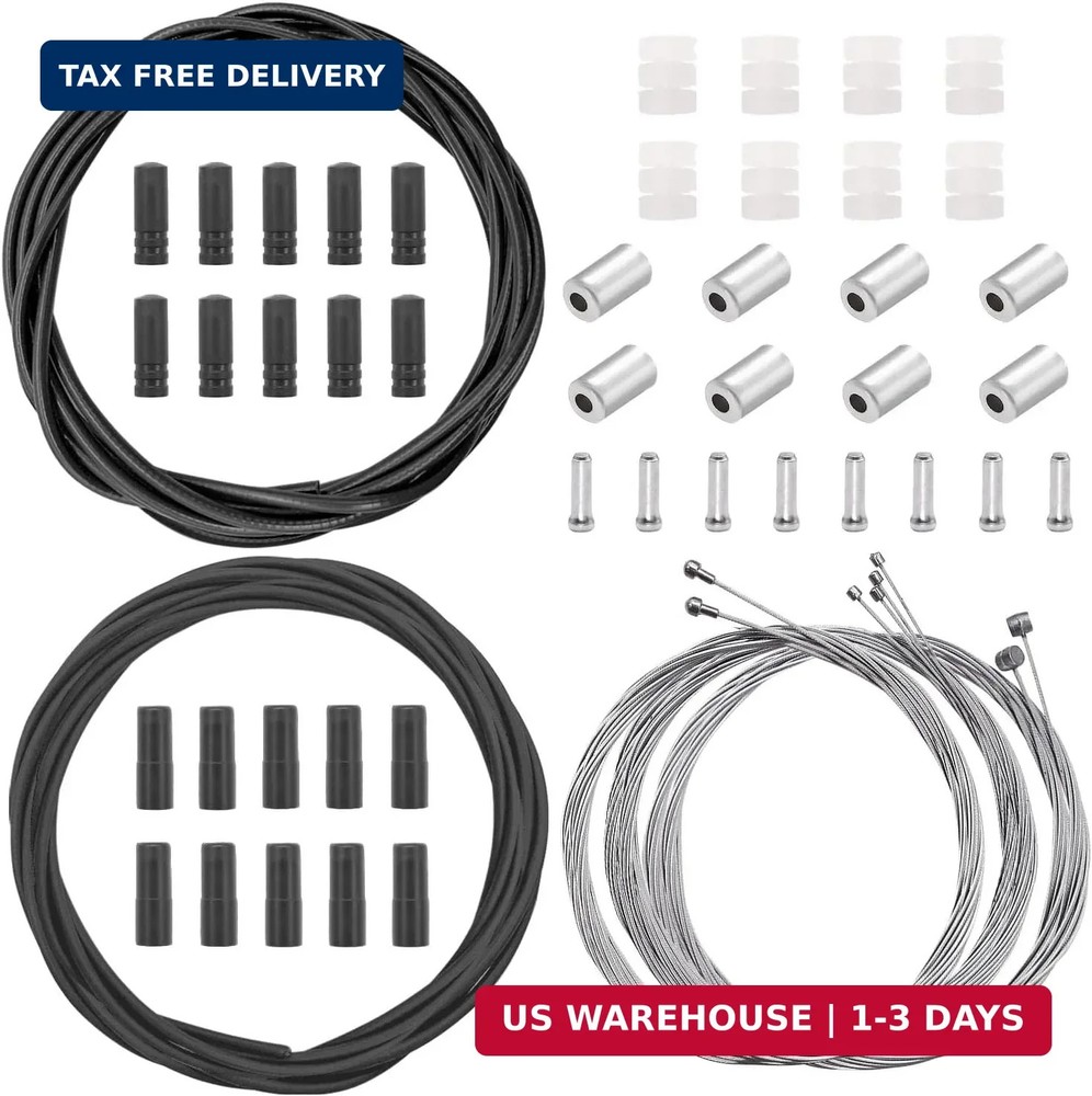 Mannk Universal Bicycle Cable Kit - Shift & Brake Cable Housing with End Caps &