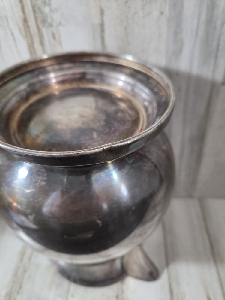 Vintage Crescent Silver Plated Pitcher Natural Tarnished