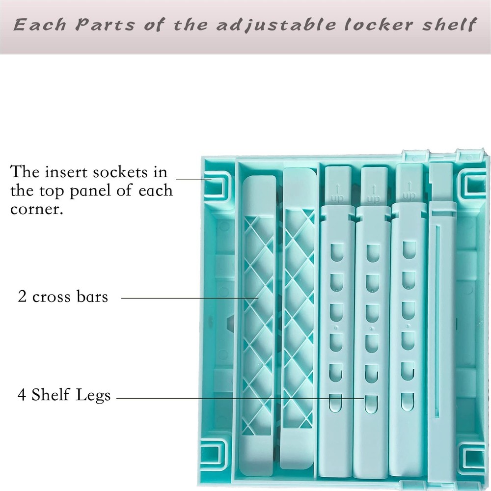 Adjustable Locker Shelf for School, Height and Width Adjustable Locker Organi...