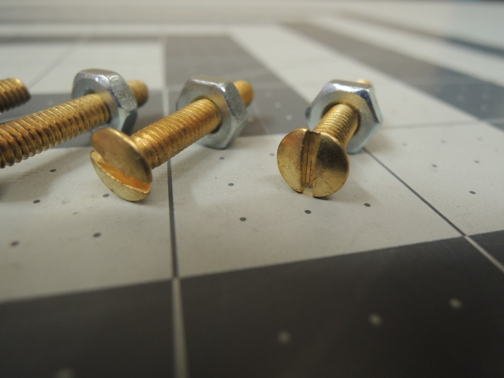 Solid Brass Oval Head Slotted Screws and Nuts for Vox Amplifier Strap Handles