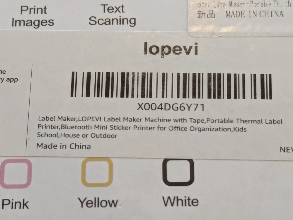 Portable Printer Lightweight Label Maker LOPEVI Sky Blue Bluetooth with App