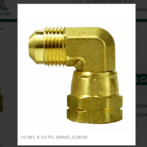 1/2 MFL X 1/2 FFL SWIVEL ELBOW # 10495