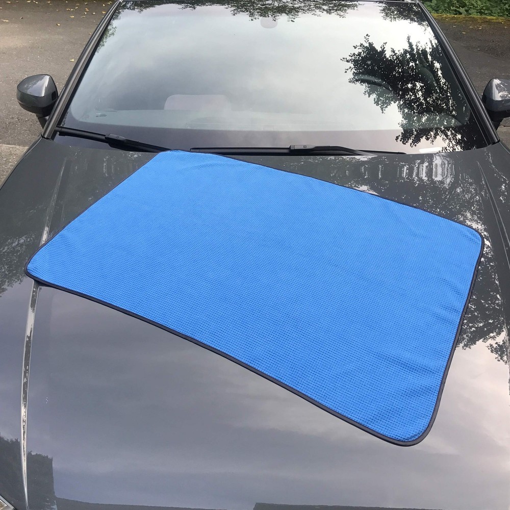 Elite Microfiber Drying Towel (25x36, 2 Pack, Waffle, Blue)